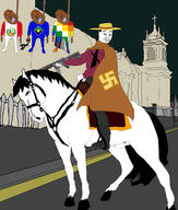 arequipa brown_skin clothes flag francisco_pizarro gun hat horse horseback_riding indigenous penis peru poncho puno rope smug swastika trend:aryan uniform variant:bernd variant:chudjak weapon wiphala // 3189x3762 // 2.1MB