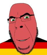 beard germany green_eyes red_skin smile soyjak variant:cobson white_background // 1031x1198 // 283.1KB