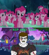 Total_Pony_Death brutal buff lee_goldson my_little_pony pinkie_pie rip_and_tear subvariant:muscular_chud tpd variant:chudjak // 1069x1200 // 257.4KB