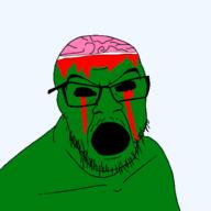 black_sclera blood blood_from_eyes blood_from_forehead blood_on_face brain exposed_brain halloween no_pupils no_teeth variant:feraljak zombie // 1500x1500 // 100.9KB