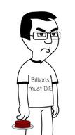 angry arm button closed_mouth clothes glasses hair hand millions_must_die soy_parody style_emulation text thick_eyebrows variant:chudjak vyond // 947x1705 // 67.5KB