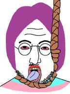 ack eyebrows forehead_lines glasses hair hand mouth_closed nose soyjak stubble tongue tranny transgender_flag variant:lennonjak // 144x192 // 30.4KB