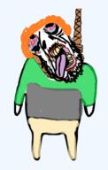 beard bloodshot_eyes crying hanging open_mouth orange_hair pico rope sean shemmy shemmycuck soygem_party soyjak variant:bernd yellow_pants // 229x360 // 37.6KB
