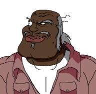 black_skin brown_eyes collar fixed_coloring_reupload goatee grey_hair moustache ponytail subvariant:mexiaryan the_boondocks uncle_ruckus variant:meximutt wife_beater wrinkles // 886x872 // 33.2KB
