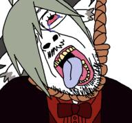 animal_ears clothes crying envi funamusea glasses goat hanging horn open_mouth rope tranny variant:bernd white_background // 450x417 // 16.4KB