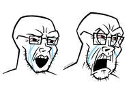 art bald bloodshot_eyes crying drawing eyes glasses gums nose nostril open_mouth stubble tear teeth variant:soyak white_background // 1280x904 // 107.8KB