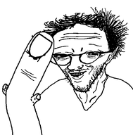 biting_lip closed_mouth clothes deformed ear finger fingernail glasses hair mustache smile soyjak stubble transparent_background tshirt variant:thunderf00t // 529x538 // 16.2KB