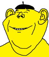 asian closed_eyes ear hair small_eyes smile soyjak variant:impish_soyak_ears yellow_skin // 600x700 // 10.9KB