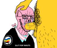 Yakutia antifa bandana blood bloodshot_eyes blowjob country crying flag frog glasses meta:pornographic_content nsfw penis pepe russo_ukrainian_war soyjak stubble subvariant:blowjak text tranny ukraine variant:soyak yakut yellow_skin // 1333x1142 // 143.1KB