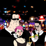 alcohol angry animated blush buff casino clothes dress enbie ext=gif female gigachud glasses happy makeup oh_my_god_she_is_so_attractive pink_hair pooner pouring smile subvariant:chudjak_seething suit sunglasses tuxedo variant:chudjak // 2474x2217 // 1.1MB