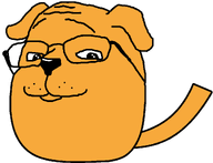 closed_mouth dog dog_ears ear glasses golden_retriever janny nose shiny_eyes snout stubble subvariant:gapedog subvariant:wholesome_soyjak tail transparent_background variant:gapejak // 1136x867 // 21.9KB