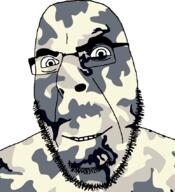 camouflage glasses military smile soyjak stubble variant:cobson // 775x849 // 337.5KB