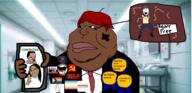 award bachatota brown_skin clothes communism doomentio doomposting doomverse jerry kenlwright leftist medal mutt pedophile phone red_hair rent_free soyjak suit // 1356x654 // 547.2KB