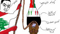ack arabic arabic_text bloodshot_eyes brown hanging lebanon rope syria upside_down variant:bernd variant:chudjak // 2650x1527 // 1.2MB
