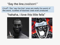 angry chud_(soybooru) coal coal_background coal_skin gigachad glasses holding_object inverted meta open_mouth say_the_line soybooru soyjak stubble subvariant:coalson variant:cobson // 800x600 // 100.1KB