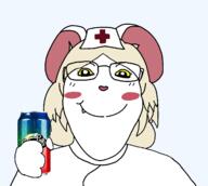 _ears blond clothed female hand holding_object medical mouse nurse nurse_hat nurse_uniform red_cross sproke subvariant:gapejak_female terrible_mouse variant:gapejak white_fur yellow_sclera // 1700x1525 // 199.8KB