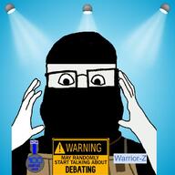 Warrior-Z(user) armor award badge balaclava bomb debate debating explosion glasses hamas hand hands_up hezbollah islam islamic light lightbulb lights mask muslims namefag_drama ppp president room sign stadium subvariant:ppplier terrorist variant:ppp vest warning wide_eyes youtuber // 626x626 // 64.7KB