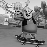 bald black_and_white cartoon full_body glasses high_effort india motu_patlu open_mouth skateboard smile stubble the_nigger_no_one_invited variant:unknown // 512x512 // 237.1KB