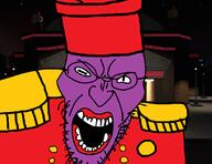 3d_movie_maker 3dmm angry clothes glasses hat mczee open_mouth purple_skin soyjak stubble variant:angry_soyjak // 1069x824 // 108.5KB