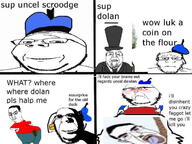 2soyjaks blush clothes comic deformed dolan duck ducktales evil full_body hanging hat neutral ominous poop rage_comic rape subvariant:chudjak_front subvariant:hornyson subvariant:neutralplier subvariant:wholesome_soyjak suit text top_hat variant:bernd variant:chudjak variant:cobson variant:gapejak variant:markiplier_soyjak // 679x510 // 51.0KB