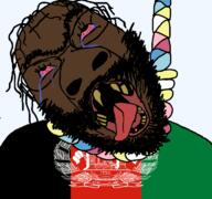 ack afghanistan arab beard brown_skin brown_troonjak deformed flag:afghanistan flag:pedophilia_pride_flag islam mudslime mustache rope trend:slopjak unibrow variant:bernd // 768x719 // 180.9KB