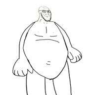 arm closed_mouth distorted fat glasses hand leg smile smug soyjak stubble variant:soyak // 720x720 // 91.7KB