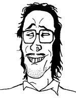 animated collared_shirt crooked_teeth ext=gif glasses grin hair long_hair looking_at_you looking_to_the_left looking_to_the_right moving_eyes mullet nose_piercing nose_ring piercing smug squinting variant:mulletjak // 838x1072 // 17.0KB