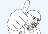 arm clothes glasses open_mouth soyjak stubble tank_top thumbs_up variant:thumbson // 255x180 // 9.1KB