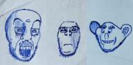 artist:entiral closed_mouth drawfag drawing glasses open_mouth shading small_eyes soyjak stubble subvariant:neutralplier teeth variant:feraljak variant:impish_soyak_ears variant:markiplier_soyjak // 2600x1276 // 5.6MB