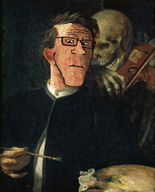 art classical_art_parody clean_shaven closed_mouth clothes death ear fiddle glasses hair skeleton variant:markiplier_soyjak // 2103x2605 // 10.1MB