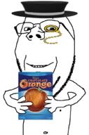 british chocolate glasses holding_object monocle orange stubble subvariant:wholesome_soyjak top_hat variant:gapejak // 676x1021 // 253.9KB