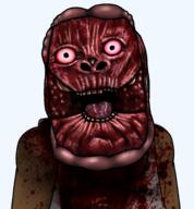 arm blood clothes exposed_bone exposed_muscle gore horror lips open_mouth skull soyjak variant:chugsjak // 1732x1868 // 2.1MB