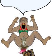 brown_skin diaper glasses hair hairy islam makeup open_mouth quran saudi_arabia soyjak speech_bubble speech_bubble_empty tail tranny turkiye variant:markiplier_soyjak // 1042x1129 // 719.2KB