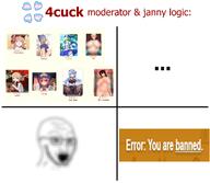 4chan anime bant_(4chan) blur glasses janny meta nsfw open_mouth soyjak stubble text tranny variant:soyak // 1626x1412 // 504.9KB