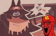bloodshot_eyes communism crying danger danger_circle fundamental_paper_education glasses hammer_and_sickle large_eyebrows miss_circle open_mouth politics red red_skin soyjak stretched_mouth stubble variant:soyak // 2100x1382 // 522.6KB