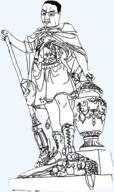 closed_mouth glasses hand holding_object pedestal scepter statue transparent_background variant:chudjak vase // 1645x2775 // 2.3MB