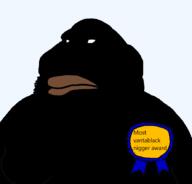award black_skin closed_mouth lips nigger soyjak stubble text vantablack variant:meximutt // 888x849 // 28.5KB