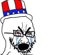 angry bloodshot_eyes clothes crying glasses hat open_mouth soyjak stubble thick_eyebrows uncle_sam united_states variant:cryboy_soyjak // 1080x1012 // 291.7KB