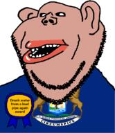 amerimutt award black_sclera brown_skin clothes deer drinking ear flag flag:michigan latin_text lead lead_pipe lion lips michigan mutt open_mouth soyjak state stubble subvariant:impish_amerimutt text united_states variant:impish_soyak_ears water // 685x793 // 92.0KB