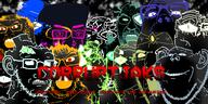 black_background broken broken_glasses broken_teeth meta:tagme multiple_eyes multiple_soyjaks subvariant:chudplier text variant:chudjak variant:cirrus variant:cobson variant:dubbbzjak variant:feraljak variant:gapejak variant:impish_soyak_ears variant:markiplier_soyjak variant:rupturejak variant:smugjak variant:soyak variant:tony_soprano_soyjak white_background // 2048x1024 // 1.0MB