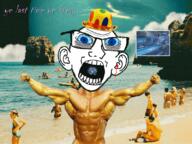 beach blood bloodshot_eyes clothes collage ear glasses hat mere meta:tagme open_mouth soyjak text variant:feraljak variant:unknown // 800x600 // 190.0KB