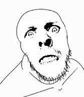 black_and_white body evil looking_at_you nose realistic scary stare stubble teeth variant:feraljak // 596x687 // 113.3KB