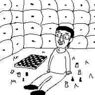 chess closed_mouth drawn_background ear full_body glasses hair padded_cell redraw variant:chudjak // 200x200 // 3.9KB