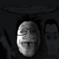blurred_background dark monochrome schizo variant:chudjak variant:impish_soyak_ears variant:markiplier_soyjak variant:shirtjak // 1000x1000 // 472.0KB
