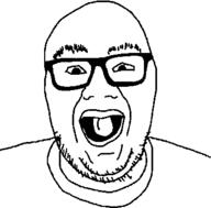 glasses open_mouth soyjak stubble variant:unknown // 368x362 // 24.8KB