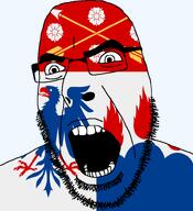 angry animal arrow bird country county fire flag flag:örebro flower glasses hair looking_to_the_left open_mouth plant soyjak stubble sweden teeth thick_eyebrows transparent_background variant:cobson örebro // 721x789 // 110.0KB