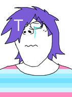 blue_hair closed_mouth crying emo_hair glasses hair soyjak subvariant:terryjak tear terry_crews(namefag) text tranny variant:gapejak // 870x1174 // 29.5KB