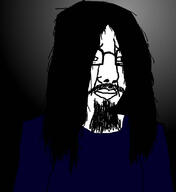 closed_mouth clothes glasses goatee hair long_hair mustache sad soyjak variant:chudjak // 766x836 // 35.5KB