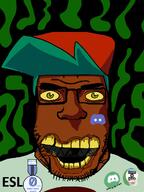 brown_skin buck_teeth clothes dark discord discord_logo_facial_mark esl facial_mark fnf_pedo friday_night_funkin' glasses hair hat map_(pedophile) meta:ai_generated meta:tagme ominous open_mouth pedophile smile stink_lines stinky stubble text variant:markiplier_soyjak yellow_eyes // 766x1024 // 148.6KB