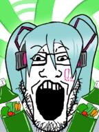 glasses hatsune_miku juice mouth_open stubble variant:markiplier_soyjak // 600x800 // 161.3KB